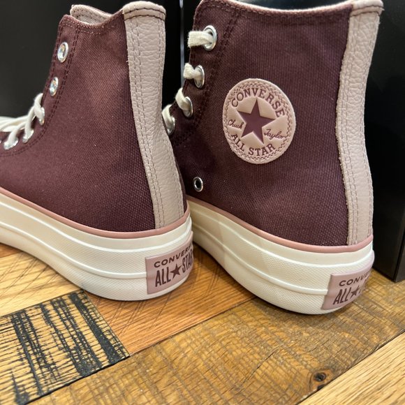 Converse Chuck Taylor All Star Lift Platform High Dark Wine Women's Sneakers - Picture 4 of 5